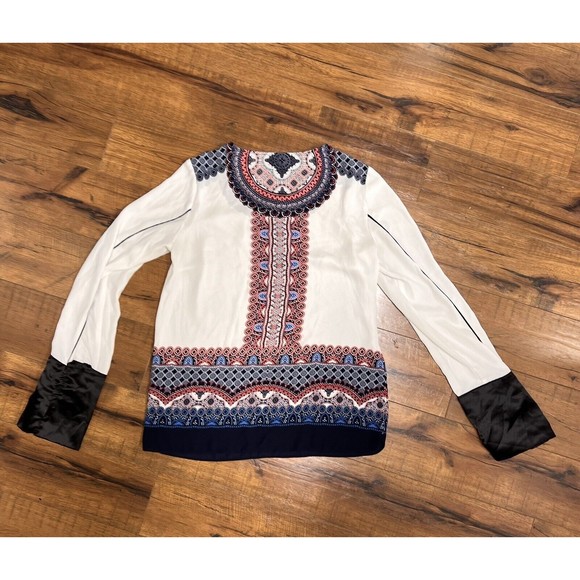 Adrianna Papell Geometric Tunic Long Sleeve Top Size S - Picture 2 of 6